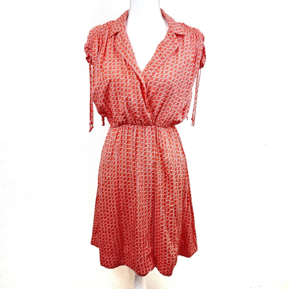 Maeve Red Short Sleeve Flare Dress Size XS